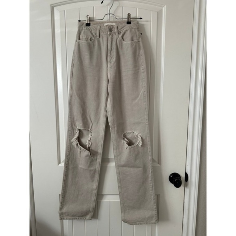 PacSun 90's Boyfriend Beige Distressed Jeans Size‎ 24